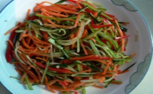 怀孕六个月营养美味食谱：栗子煲鸡翅 凉拌五彩素丝