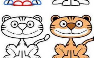 可爱动物简笔画：老虎的画法