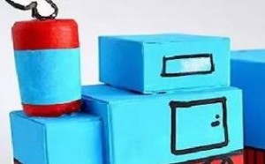 废物利用手工制作大全：用纸盒做火车模型教程图解